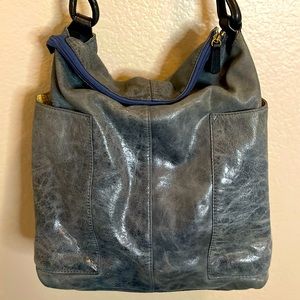 Ellington Distressed Dark Blue Leather Purse